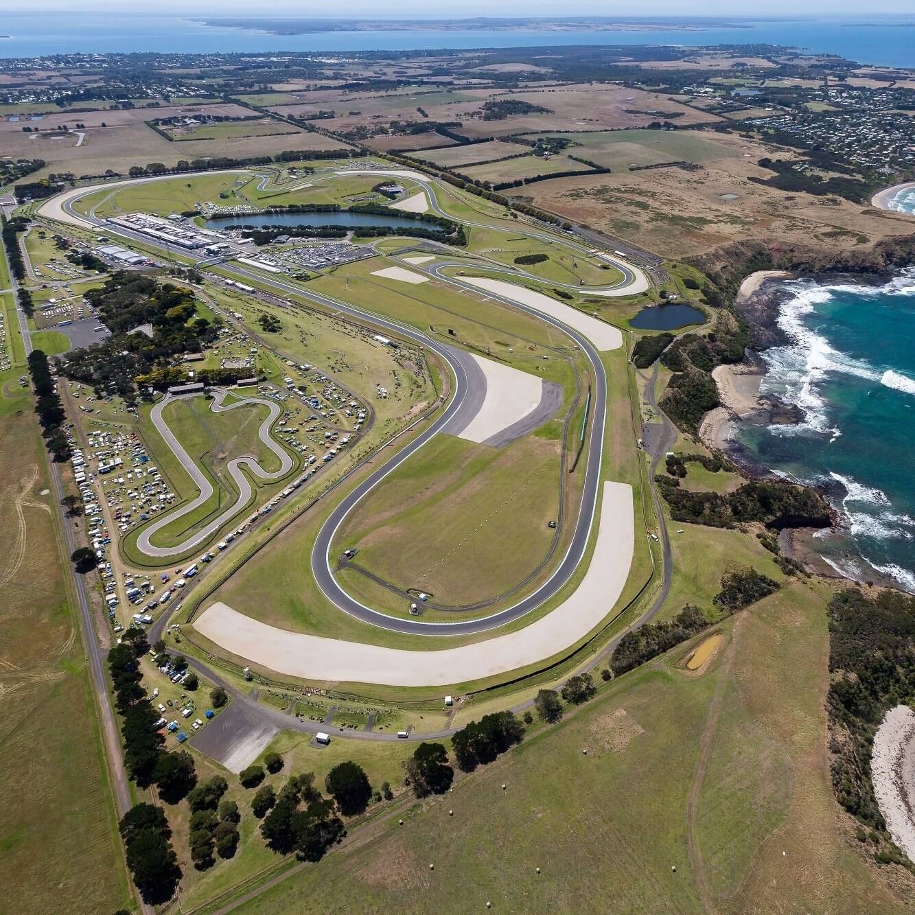 Helicopter Tour Phillip Island Track Ride Day from Melbourne on GP Motorbikes with Rotor One