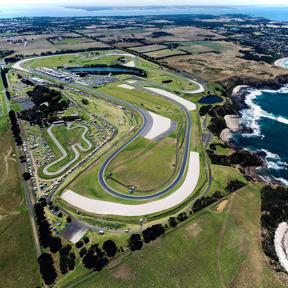 Race track for the BMW driving experience by helicopter in Philip Island
