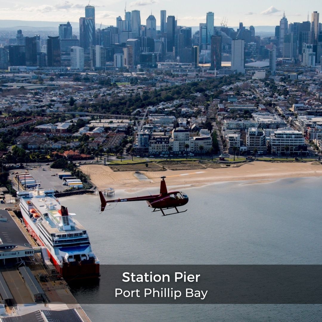 Station Pier during a helicopter ride around Melbourne by Rotor One.