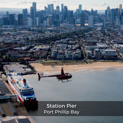 Station Pier during a helicopter flight around Melbourne by Rotor One.