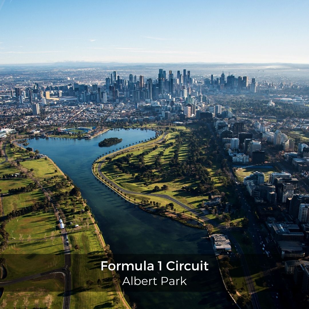 Albert Park Lake during a helicopter tour around Melbourne by Rotor One.