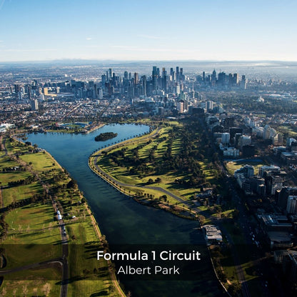 Albert Park Lake during a helicopter tour around Melbourne by Rotor One.