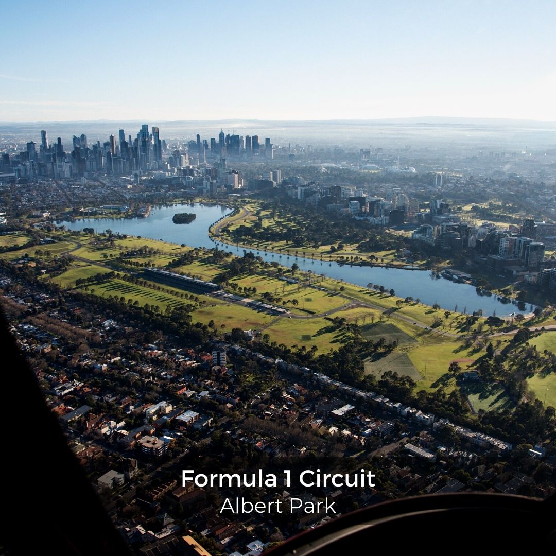 Rotor One scenic helicopter ride over the Formula 1 Circuit in Albert Park