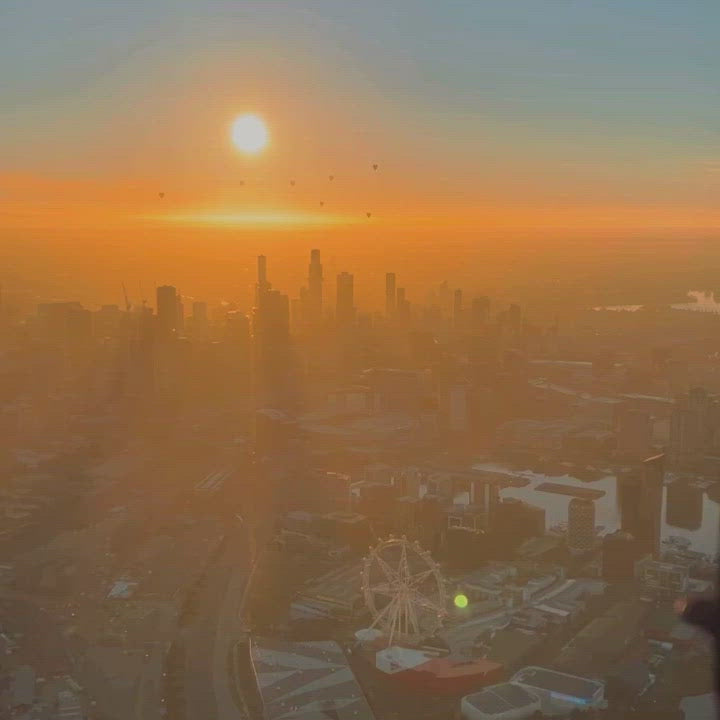 Video of helicopter tour during a sunrise helicopter tour by Rotor One.
